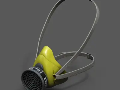 Gas mask respirator scifi military combat 3d futuristic  Low-poly 3D model