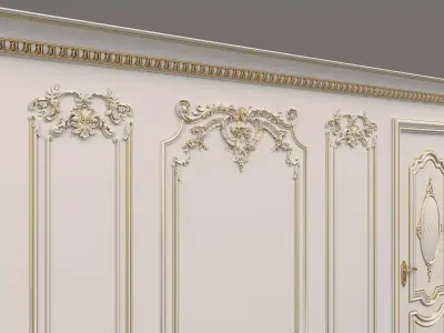Wall Molding in Classic French style 12 3D model