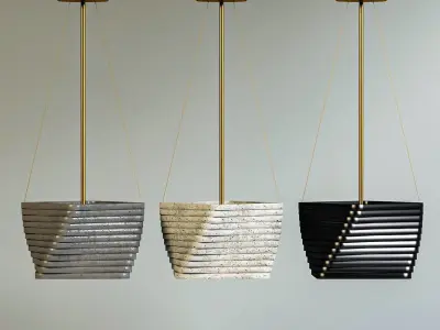 Collection pendant lights 3D model set 10 Low-poly 3D model