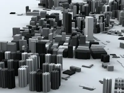 Kowloon City District of Hong Kong Streets and Buildings 3D model