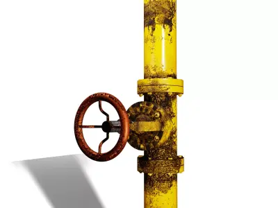 Industrial Shut-Off Valve Assembly-Game Reay PBR Low-poly 3D model