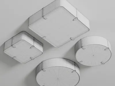 Elba Square - Elba Round ceiling light Low-poly 3D model