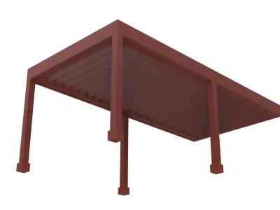 Modular Architectural Pergola with Grid Framework 3D model