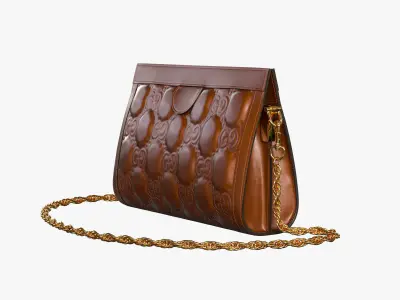 GG matelasse leather shoulder bag Light brown 3D model
