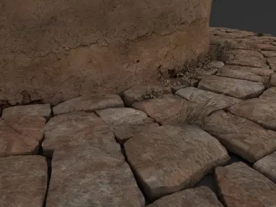 The Well tepee with sticks 3D model