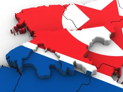 3D Political Map of North Korea 3D model