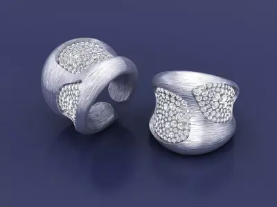  Elegant Diamond-Encrusted Rings 3D Design 3D print model purchase