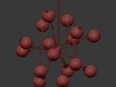 Bistro Globe Clear Glass Chandelier 16 Milk 3D model