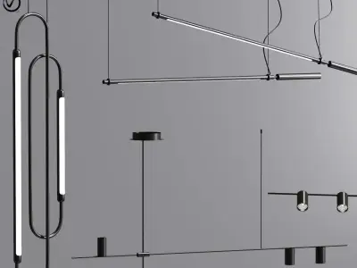 Link LED Pendant Light Collection 3D model