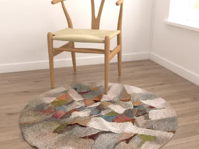 Round Rug Set 259 3D model