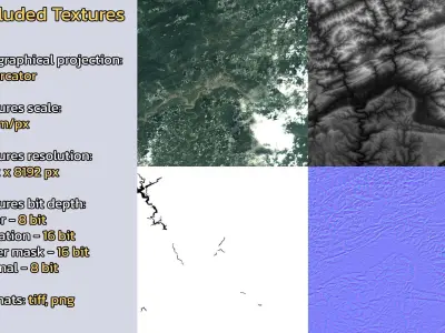 Guangyuan China City Landscape 3D Model 3D model