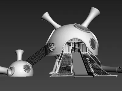 Alien explore space children playground 3D model