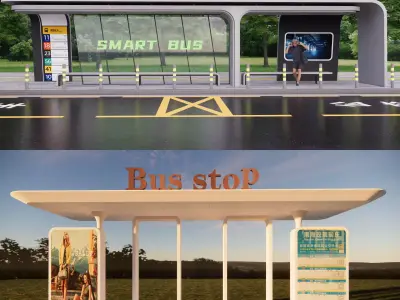 Bus Stop Collections -B1 3D model