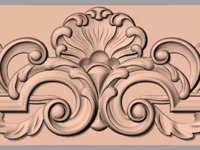 Door decorative flower 3D STL model used for CNC router E007 3D model