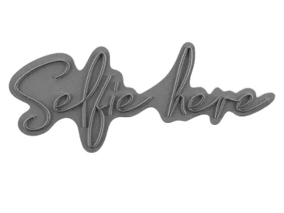 Selfie here Neon Sign 3D model