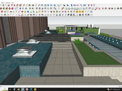 3D architecture model of university library building 3D model