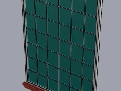 Architectural large arched window with sill 3D model