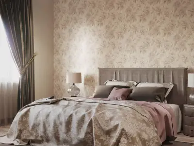 Blush Damask Floral Wallpaper Texture