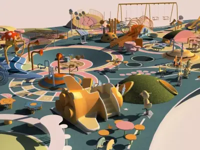 Park Outdoor Childrens Playground Low-poly 3D model