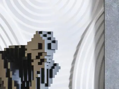 Decoration Abstract Sculpture Thinker Modern 3D model