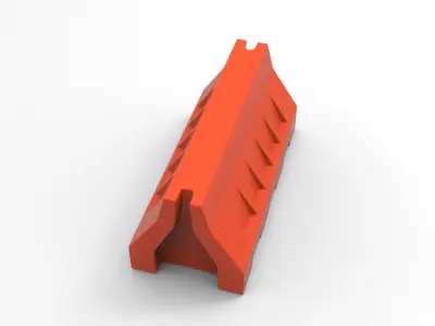 Traffic Barrier Low-poly 3D model 2