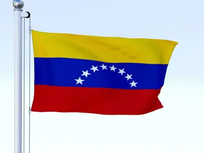 Animated Venezuela Flag Low-poly 3D model