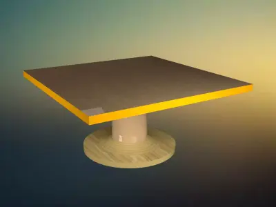 Square Round Table Free 3D model