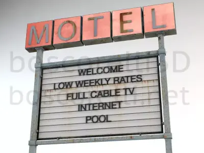Old Motel Sign Standing Horizontal v2 3D model