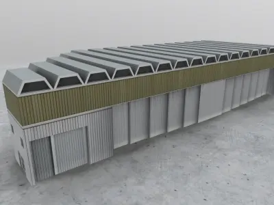 LFMN Hangar 1 Low-poly 3D model