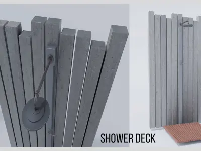 Outdoor shower for scene composition 3D model