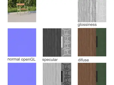 vienna public park chair 3D model