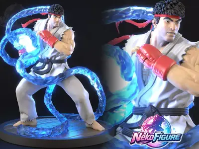 Ryu Street Fighter Statue Figurine stl printable 3D print model