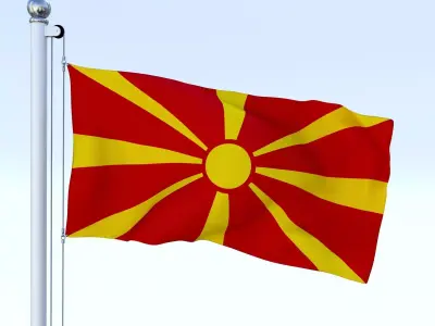 Animated Macedonia Flag Low-poly 3D model