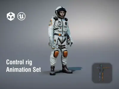 Calm Orbital Station Medic 3D Character Low-poly 3D model