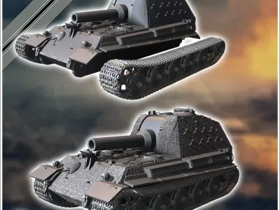 Sturmpanzers Bar 305mm L16 Geschutz - Germany Eastern Western Fr 3D print model V1