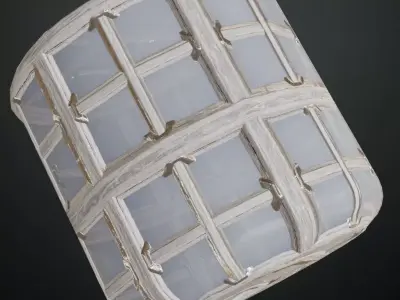 Ornate White Wood Ceiling Panel PBR Seamless Texture