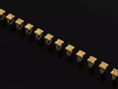 12 rings stl file pack 3D print model