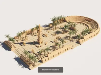ancient desert buildings 3D Model Pack