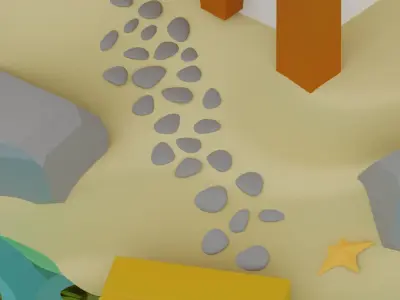 Amazing home by the ocean PBR low-poly game-ready Low-poly 3D model