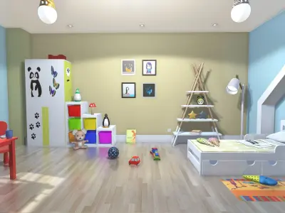 Children  room Low-poly 3D model