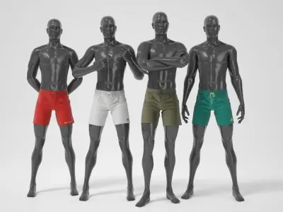 Man mannequins whith clothes STRONG pack 3D model