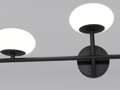 sconce wall with two glass balls 3D model