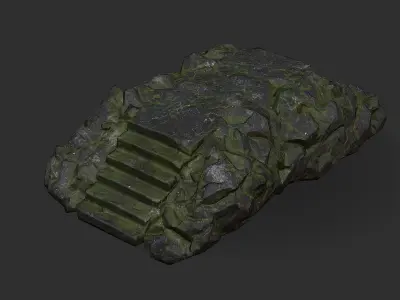 Stairs stone staircase 06 Low-poly 3D model