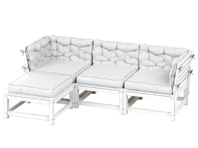 NAMMARO Modular 3 seater sofa with footstool IKEA 3D model