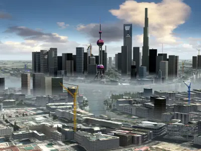 Shanghai City China 3D model