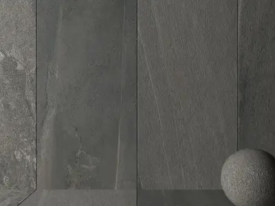 Stone Wall Tiles Santorini Fume 120x270 Set 3 Texture