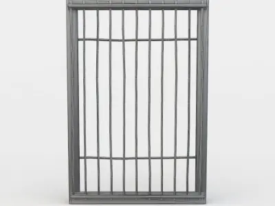 Door wrought iron gate Low-poly 3D model