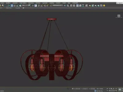 Gold Crystal Pendant Light Low-poly 3D model