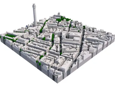 London city tile Level 2 block TQ2981 North West 3D model