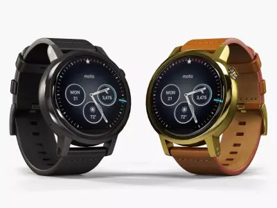 Motorola Moto 360 2nd Generation 42mm smartwatch Low-poly 3D model